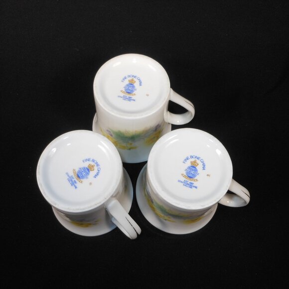 3 beautiful tea/coffee mugs. Old Foley UK James Kent bone china - Picture 6 of 6